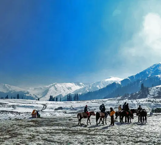 Scenic mountain landscape in Gulmarg